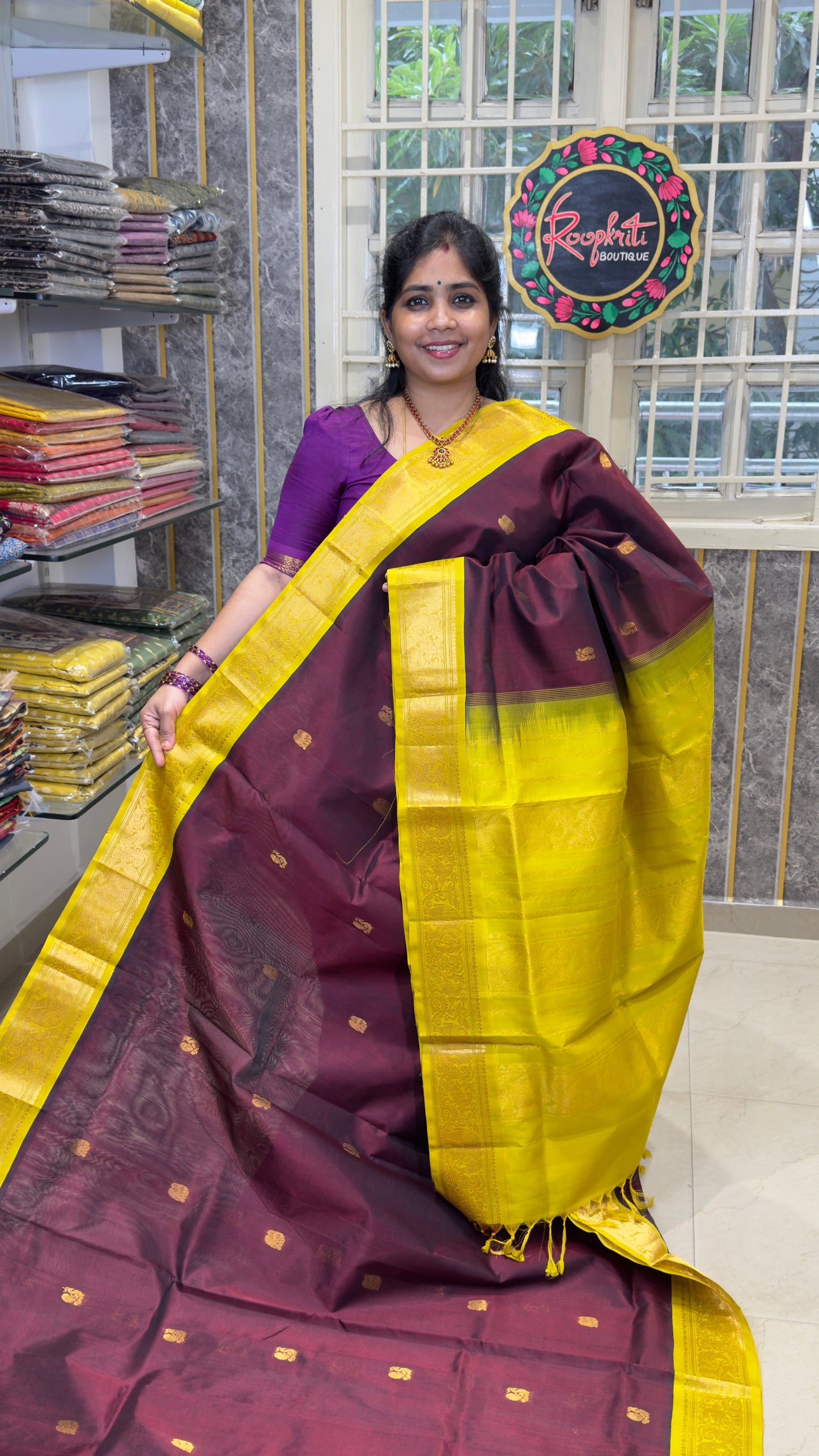 Pure Silk Cotton Saree with Korvai Borders