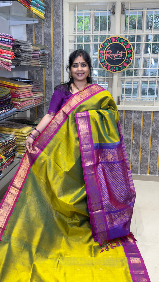 Buttas Pure Silk Cotton Saree with Korvai Borders (Copy)