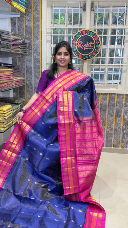 Pure Silk Cotton Saree with Korvai Borders