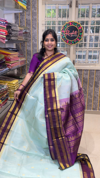 Pure Silk Cotton Saree with Korvai Borders