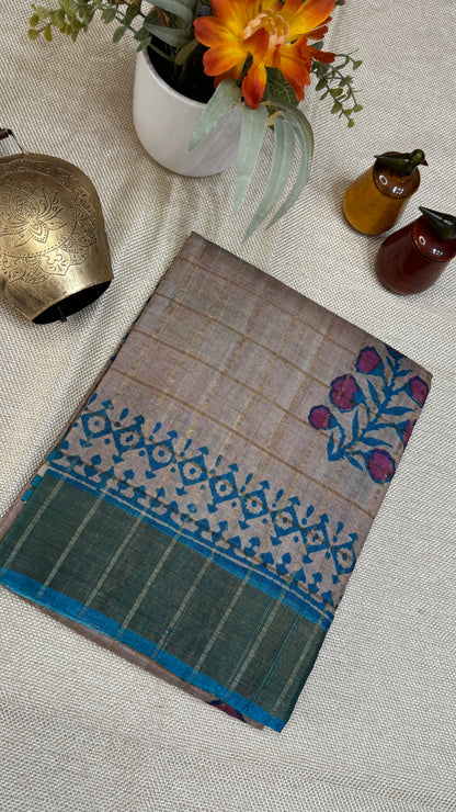 Handloom Pure Tussar Silk Saree