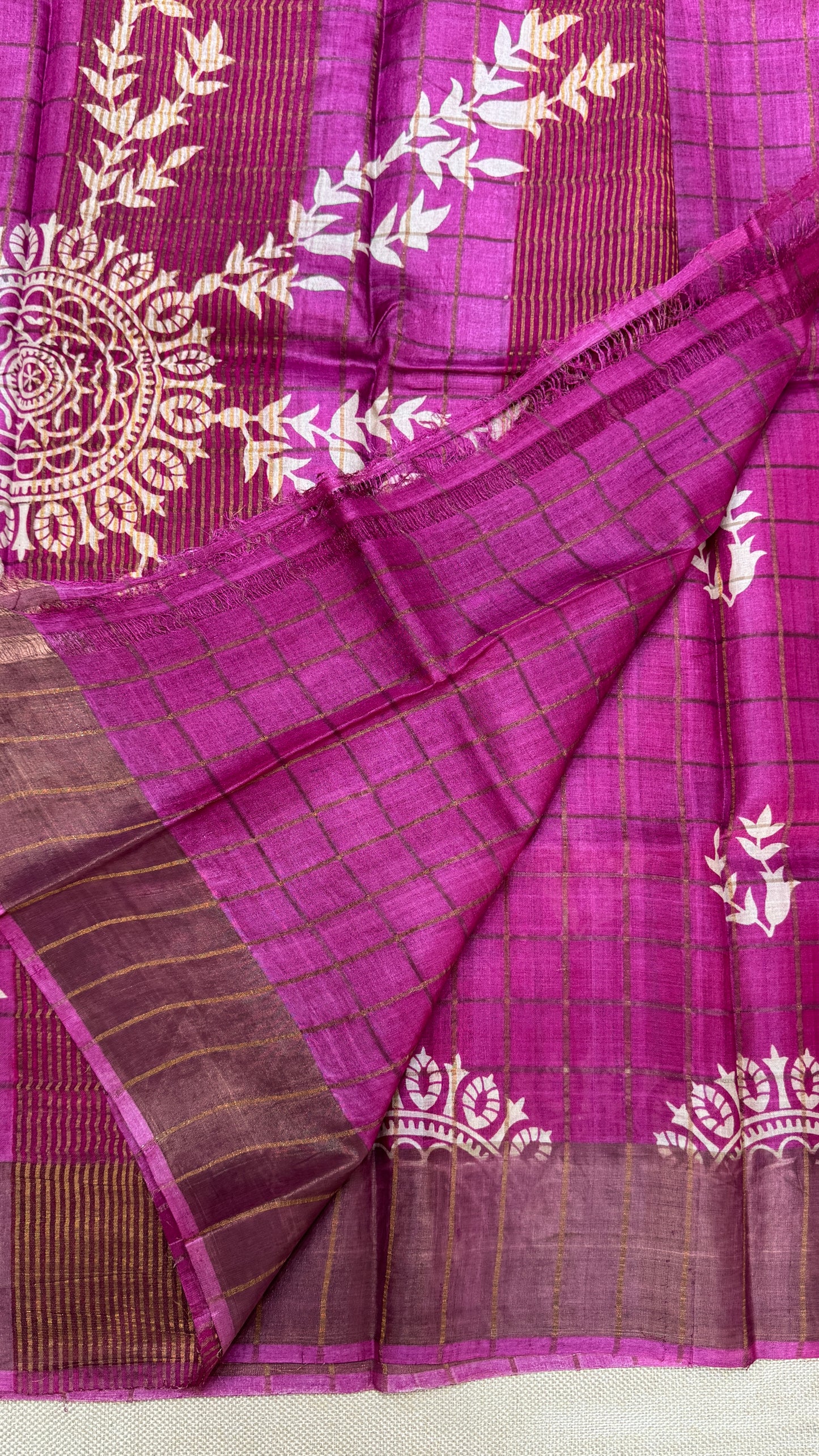 Handloom Pure Tussar Silk Saree