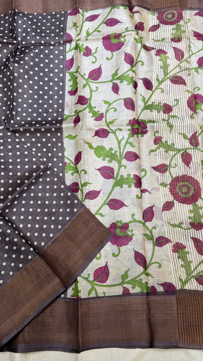 Handloom Pure Tussar Silk Saree