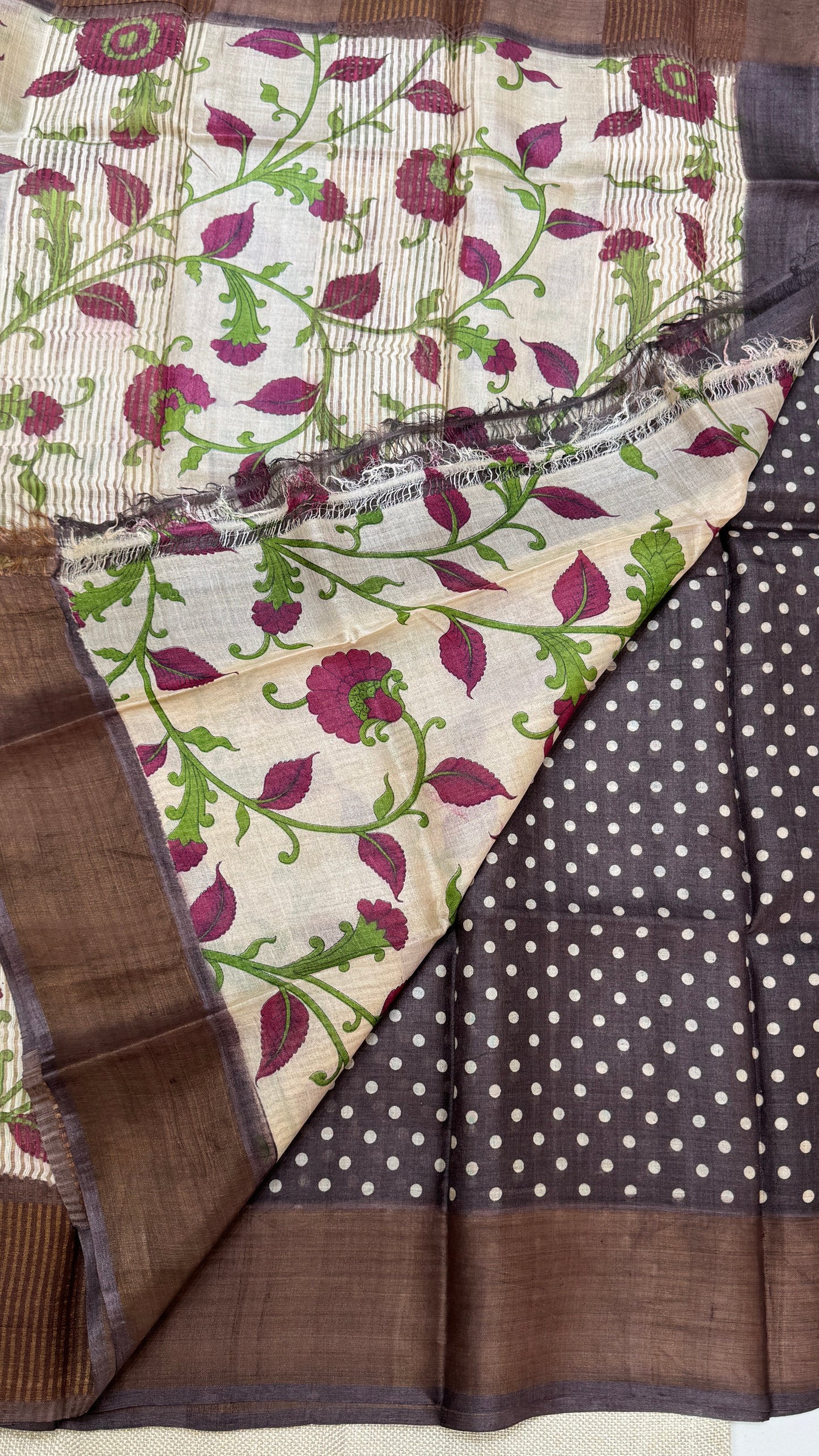 Handloom Pure Tussar Silk Saree