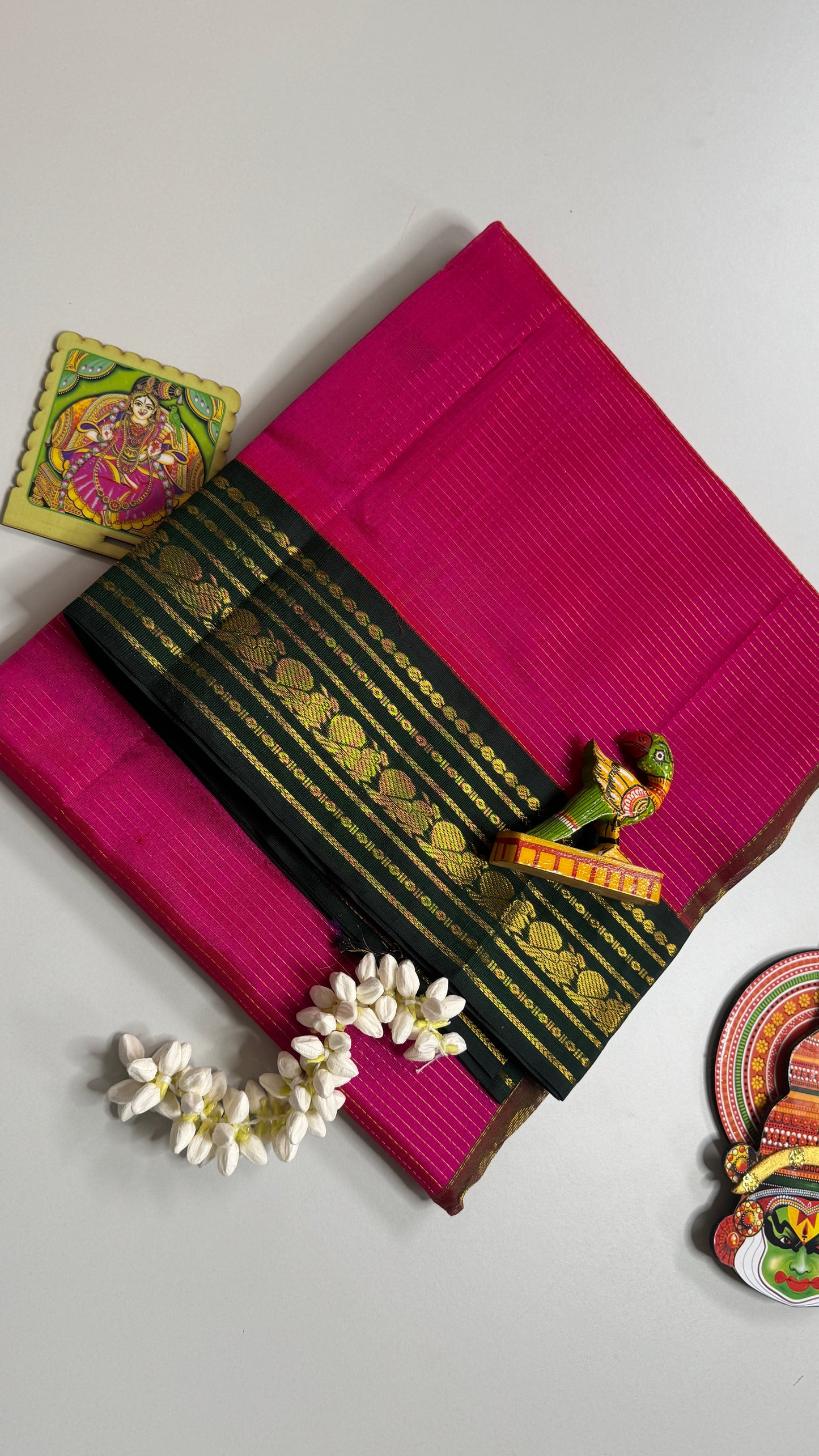 Vairoosi Pure Silk Cotton Saree with Korvai Border