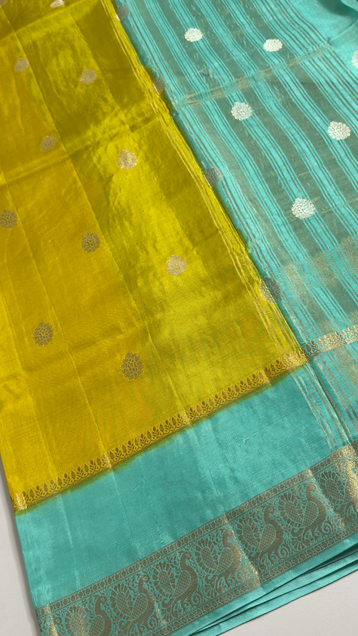 Semi Mysore Silk Saree with Gap Border