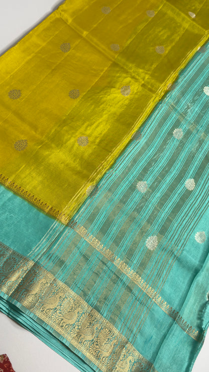 Semi Mysore Silk Saree with Gap Border