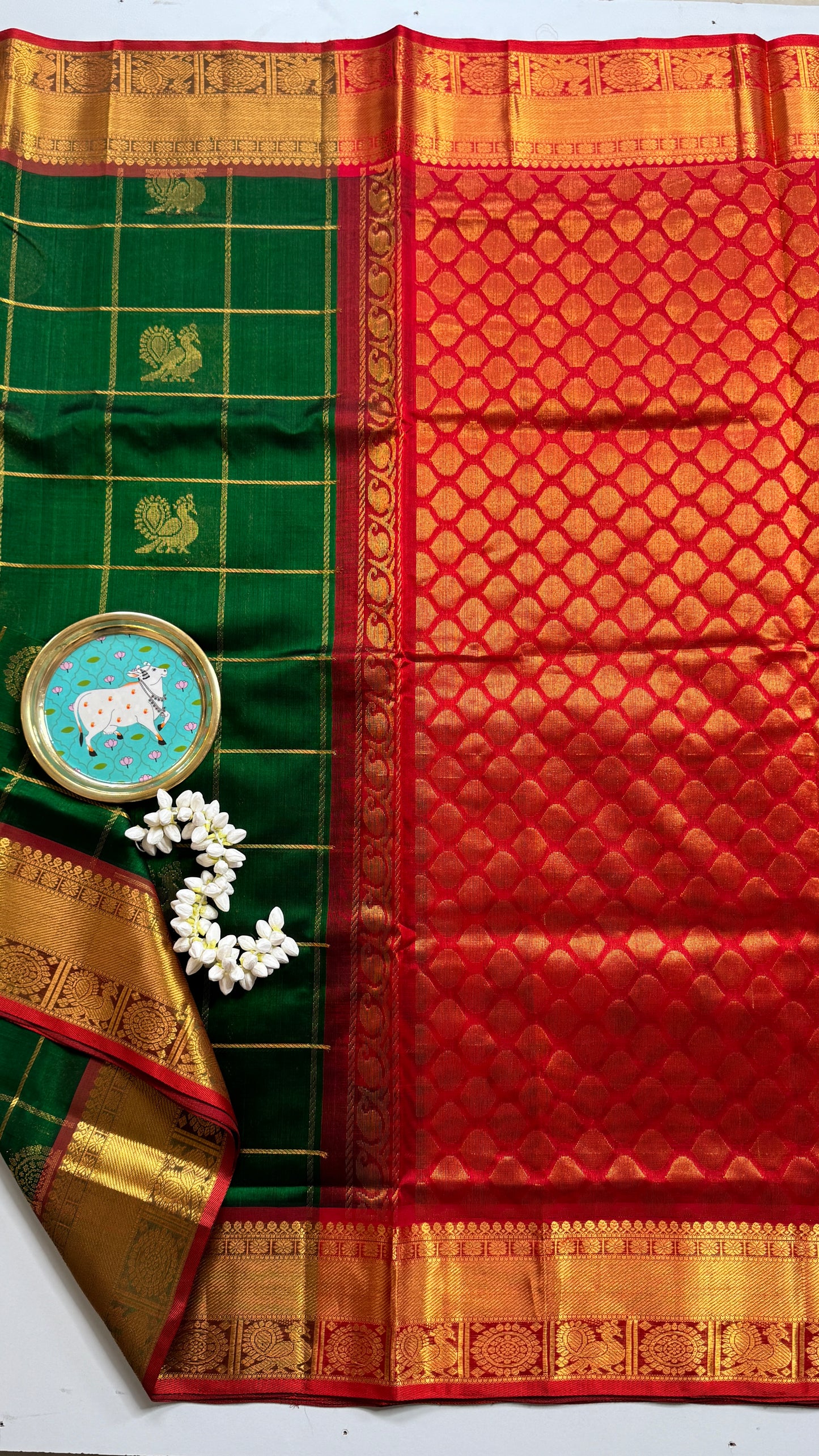 Mayil & Chakram Butta Pure Silk Cotton Saree
