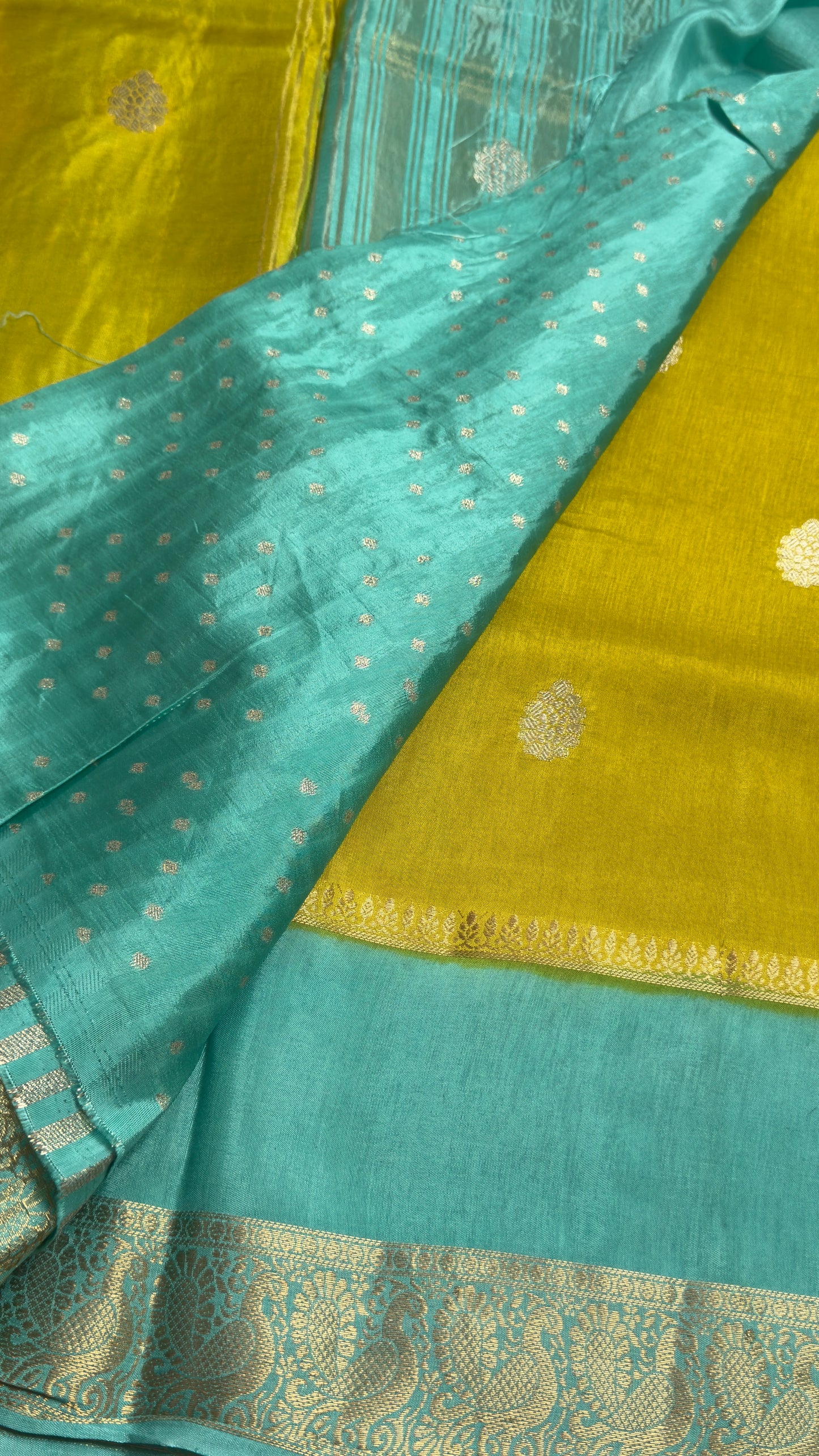 Semi Mysore Silk Saree with Gap Border