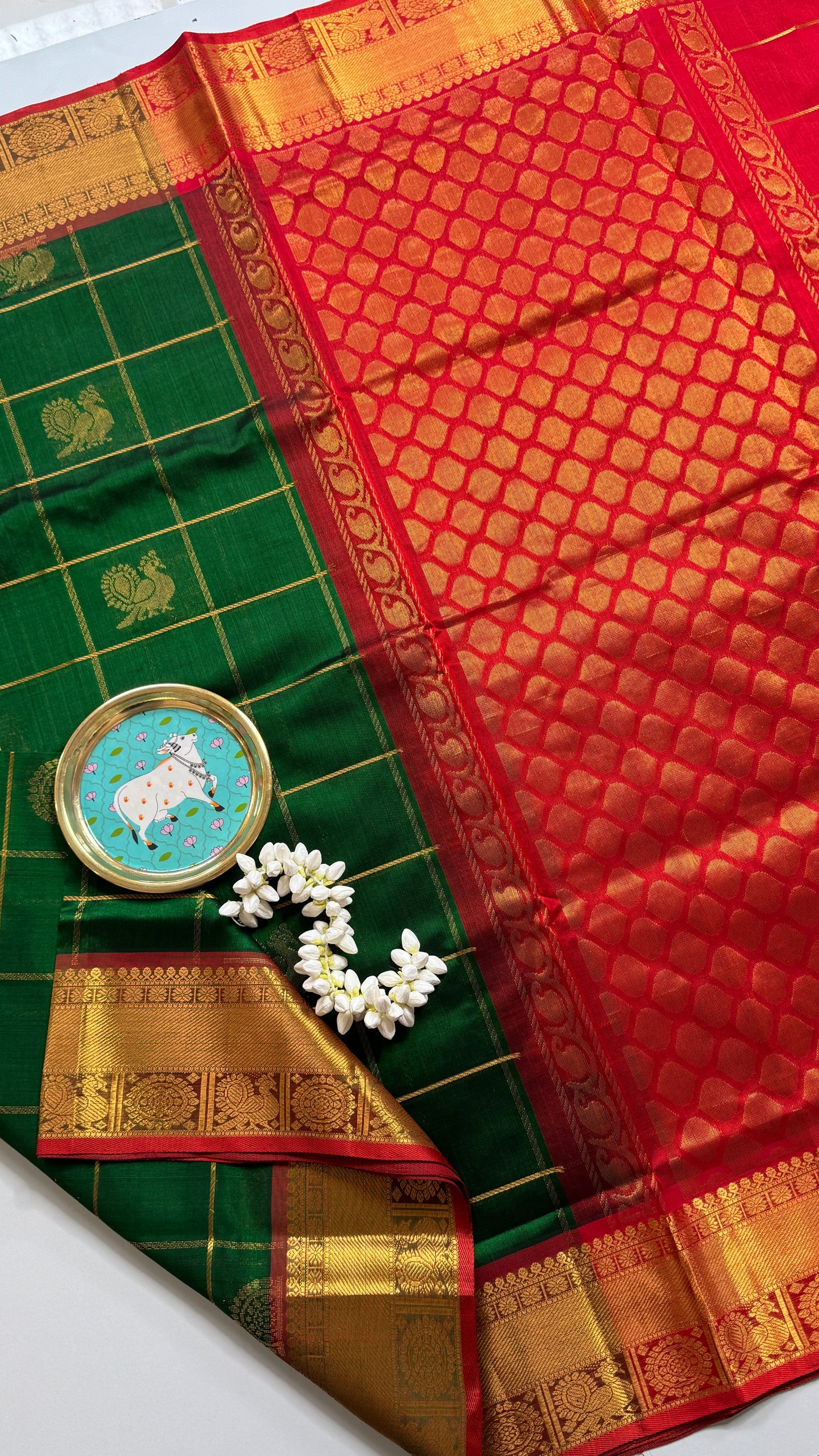 Mayil & Chakram Butta Pure Silk Cotton Saree