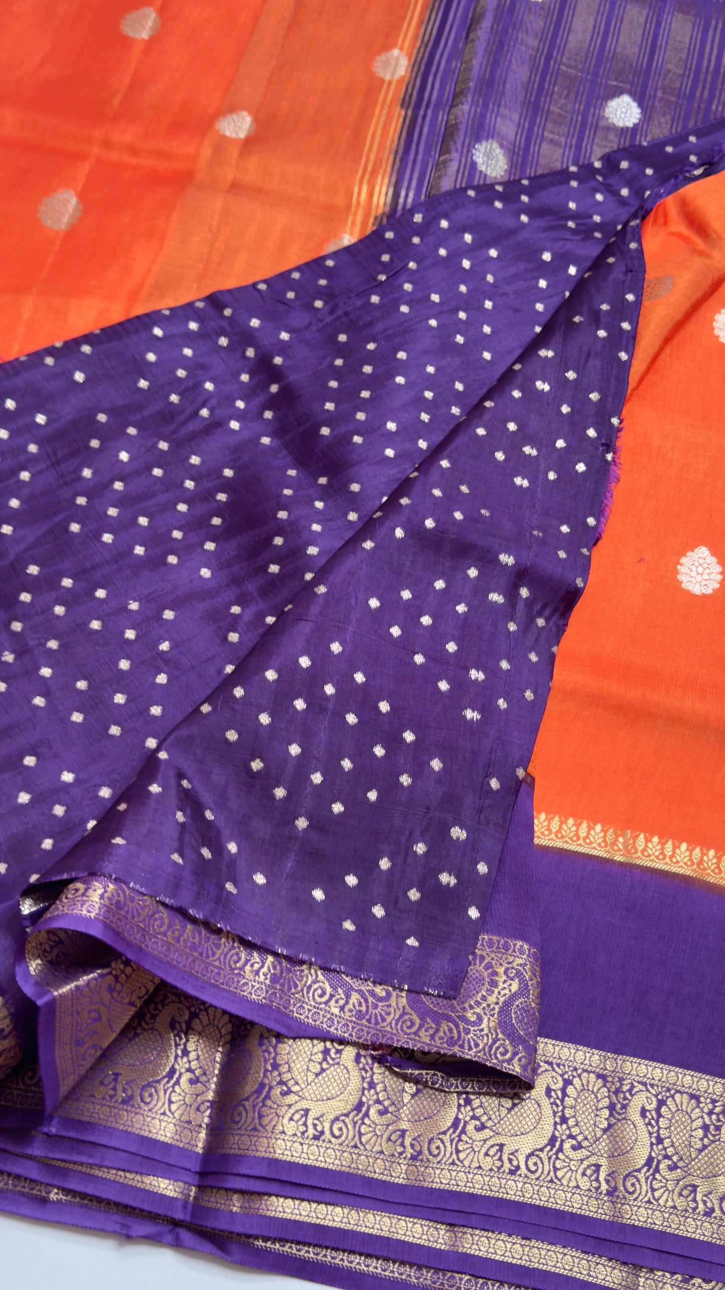 Semi Mysore Silk Saree with Gap Border