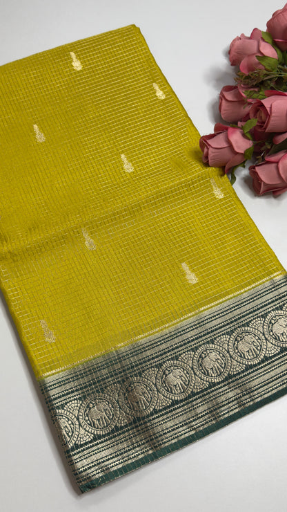 Vintage Style Semi Munga Crepe Saree