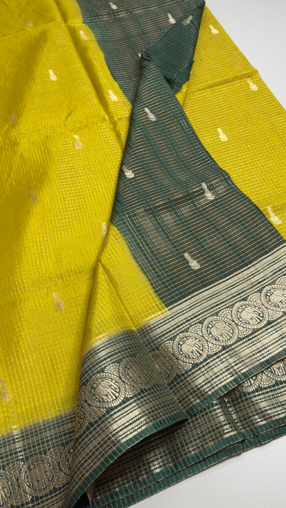 Vintage Style Semi Munga Crepe Saree