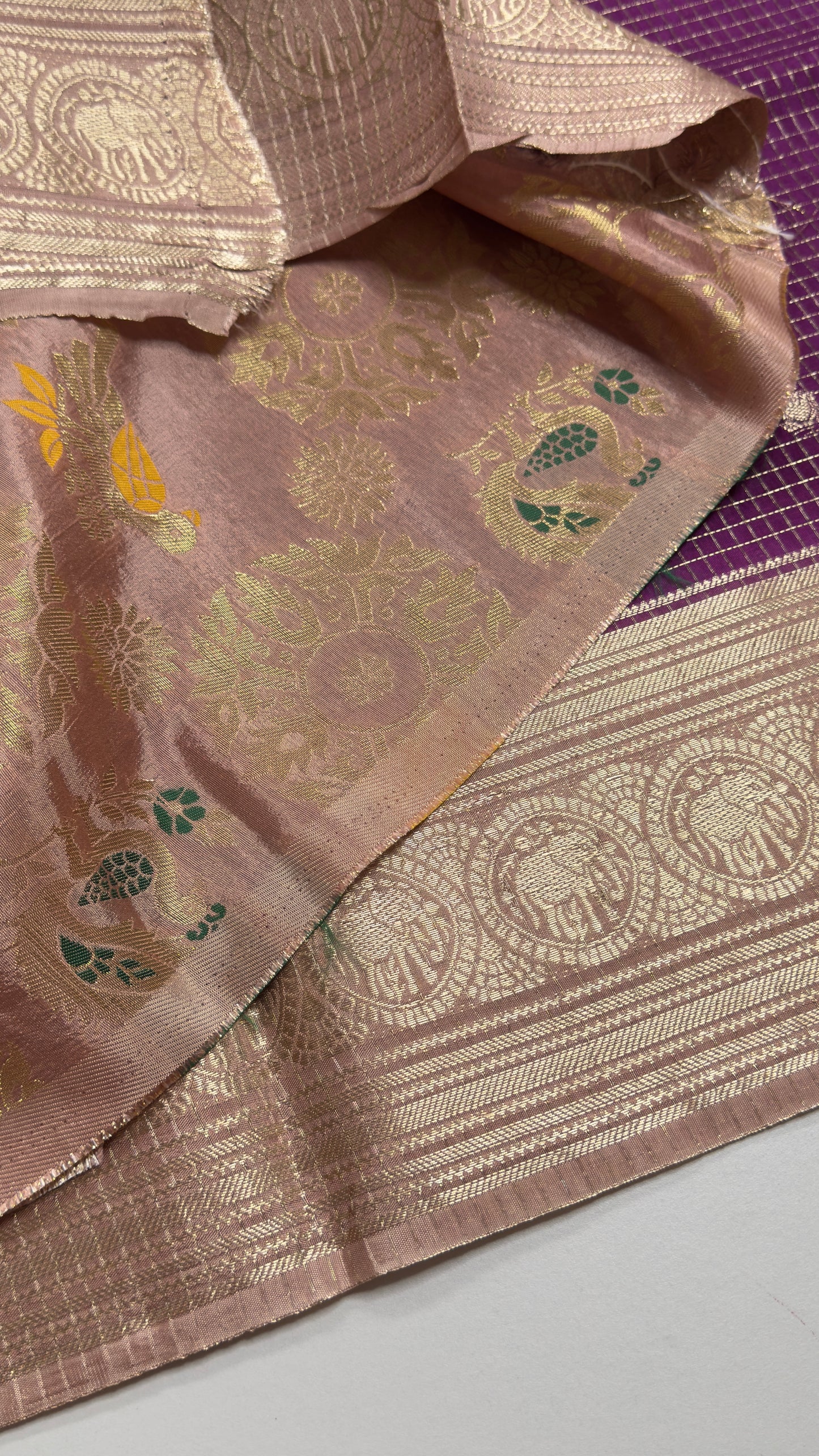 Vintage Style Semi Munga Crepe Saree