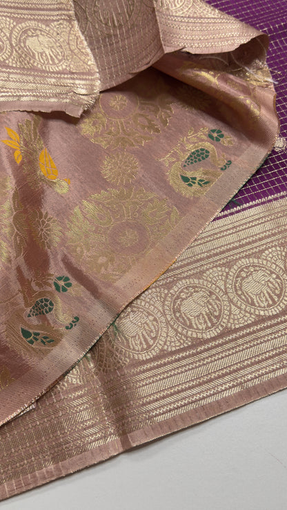 Vintage Style Semi Munga Crepe Saree