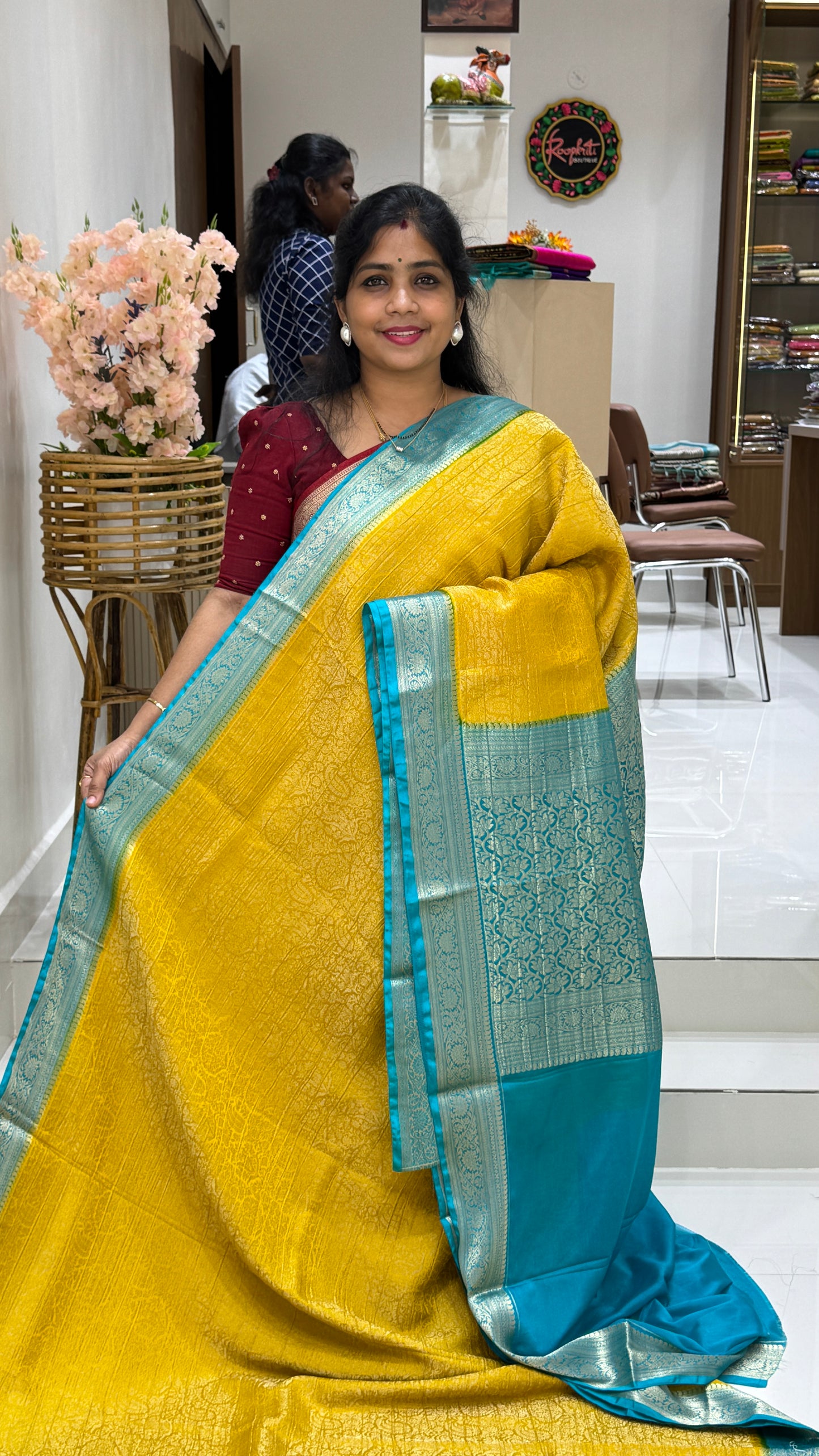 Banaras Wrinkle Geogrette Saree