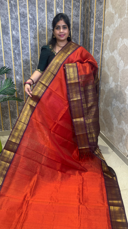 Vairoosi Pure Silk Cotton Saree with Korvai Border