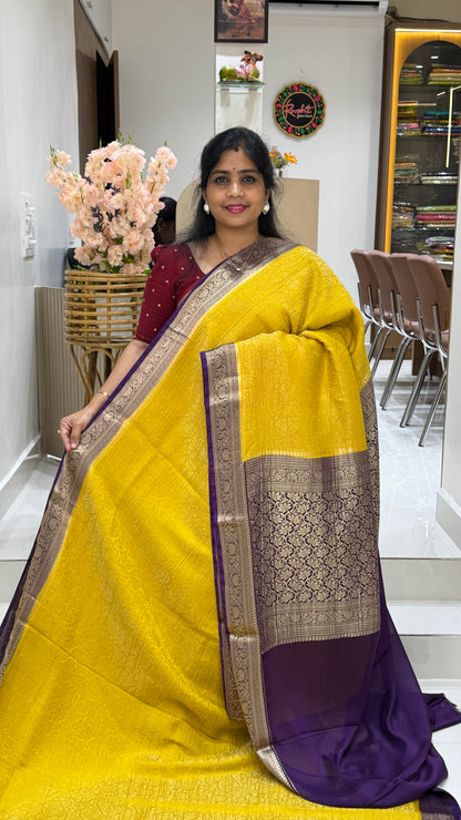 Banaras Wrinkle Geogrette Saree