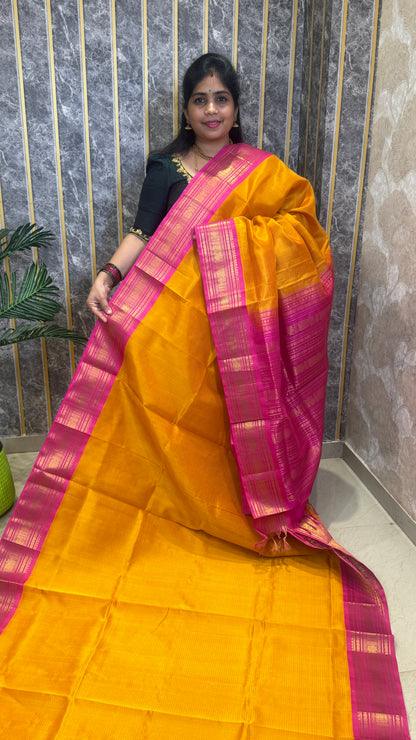Vairoosi Pure Silk Cotton Saree with Korvai Border