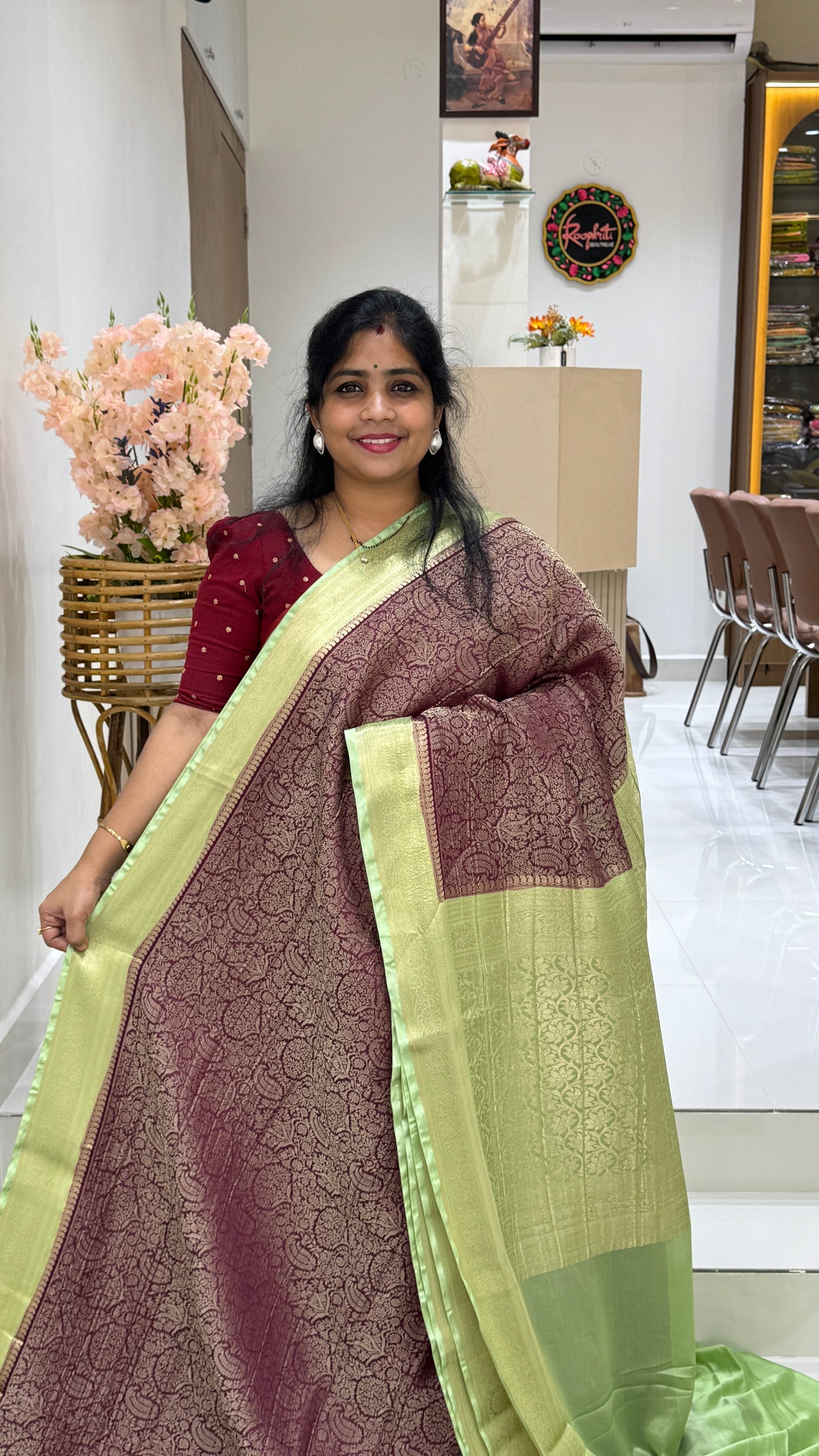 Banaras Wrinkle Geogrette Saree