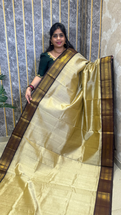 Vairoosi Pure Silk Cotton Saree with Korvai Border