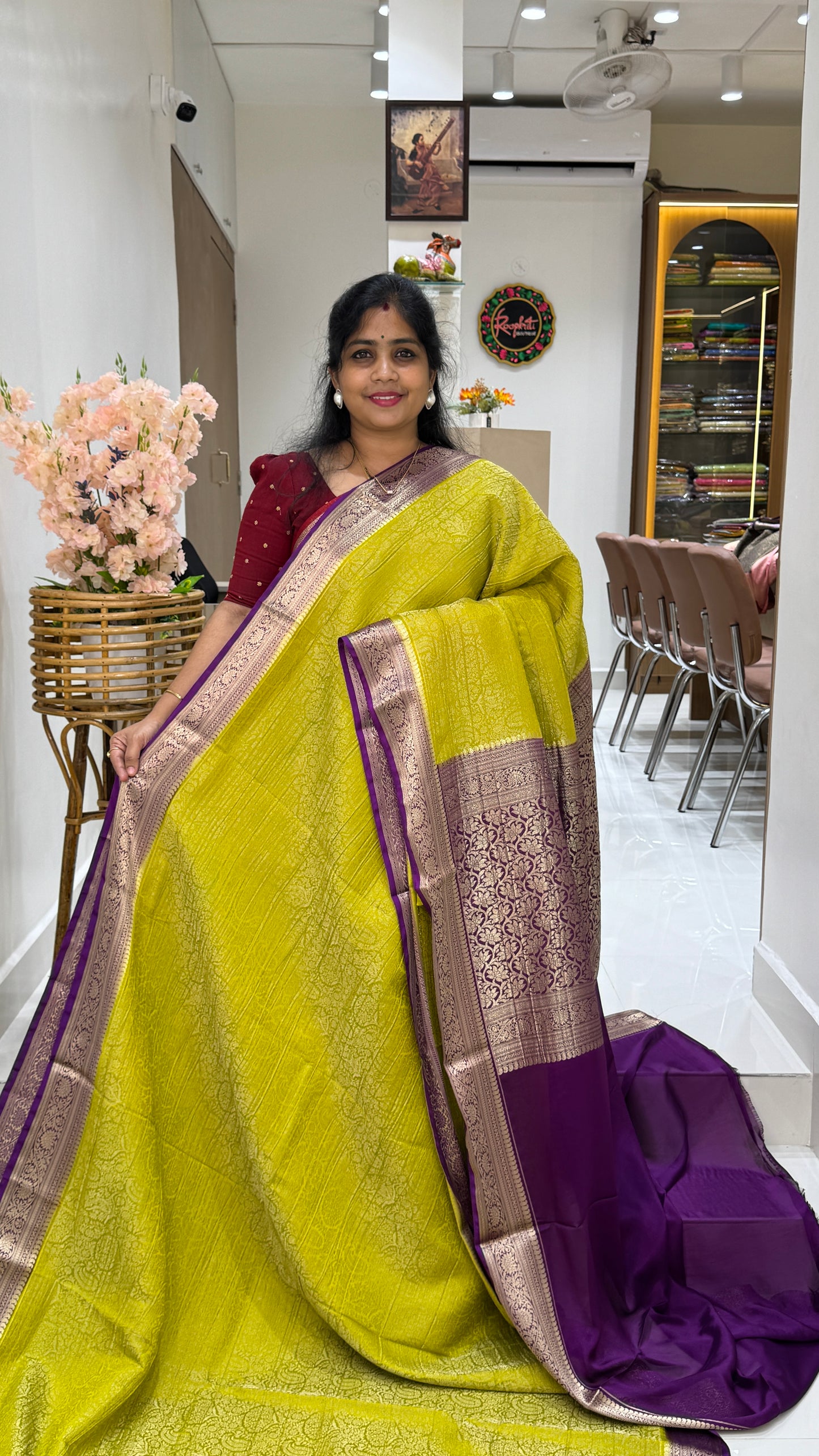Banaras Wrinkle Geogrette Saree