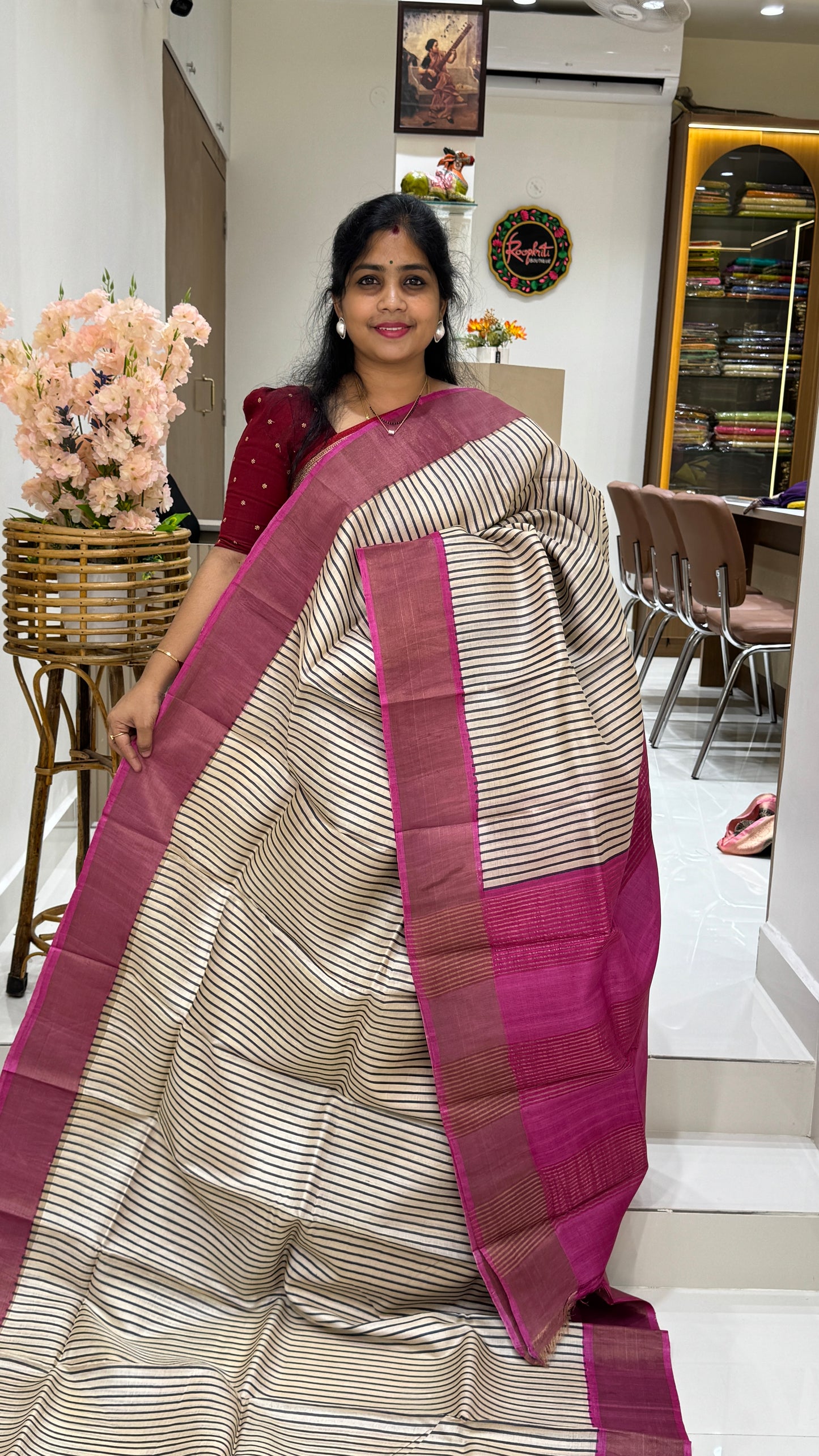 Handloom Pure Tussar Silk Saree