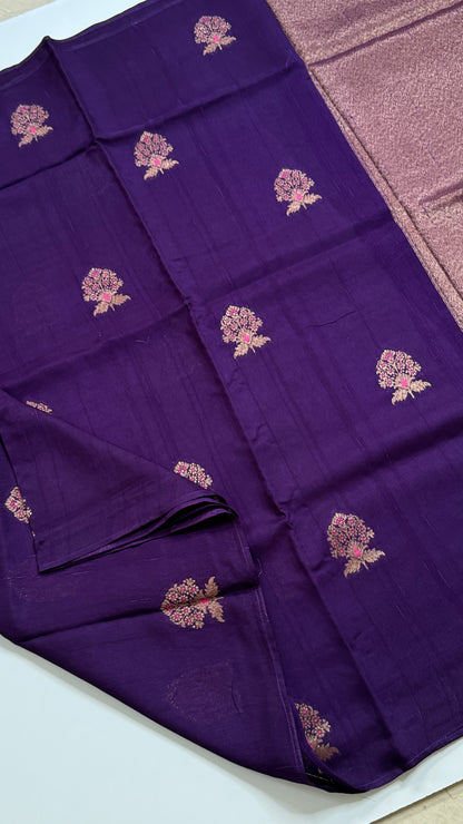 Borderless Semi Raw Silk Saree