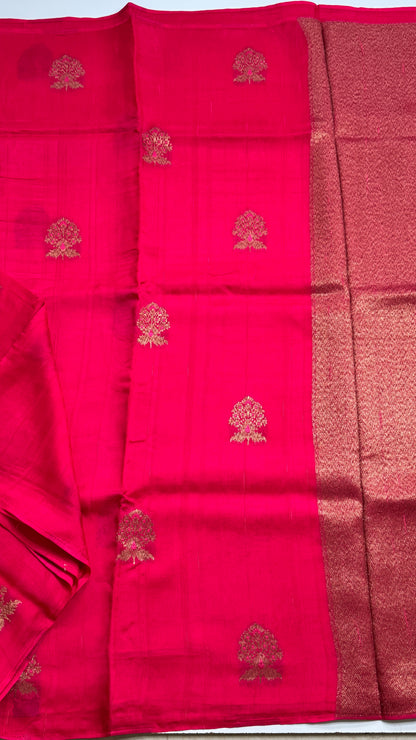 Borderless Semi Raw Silk Saree