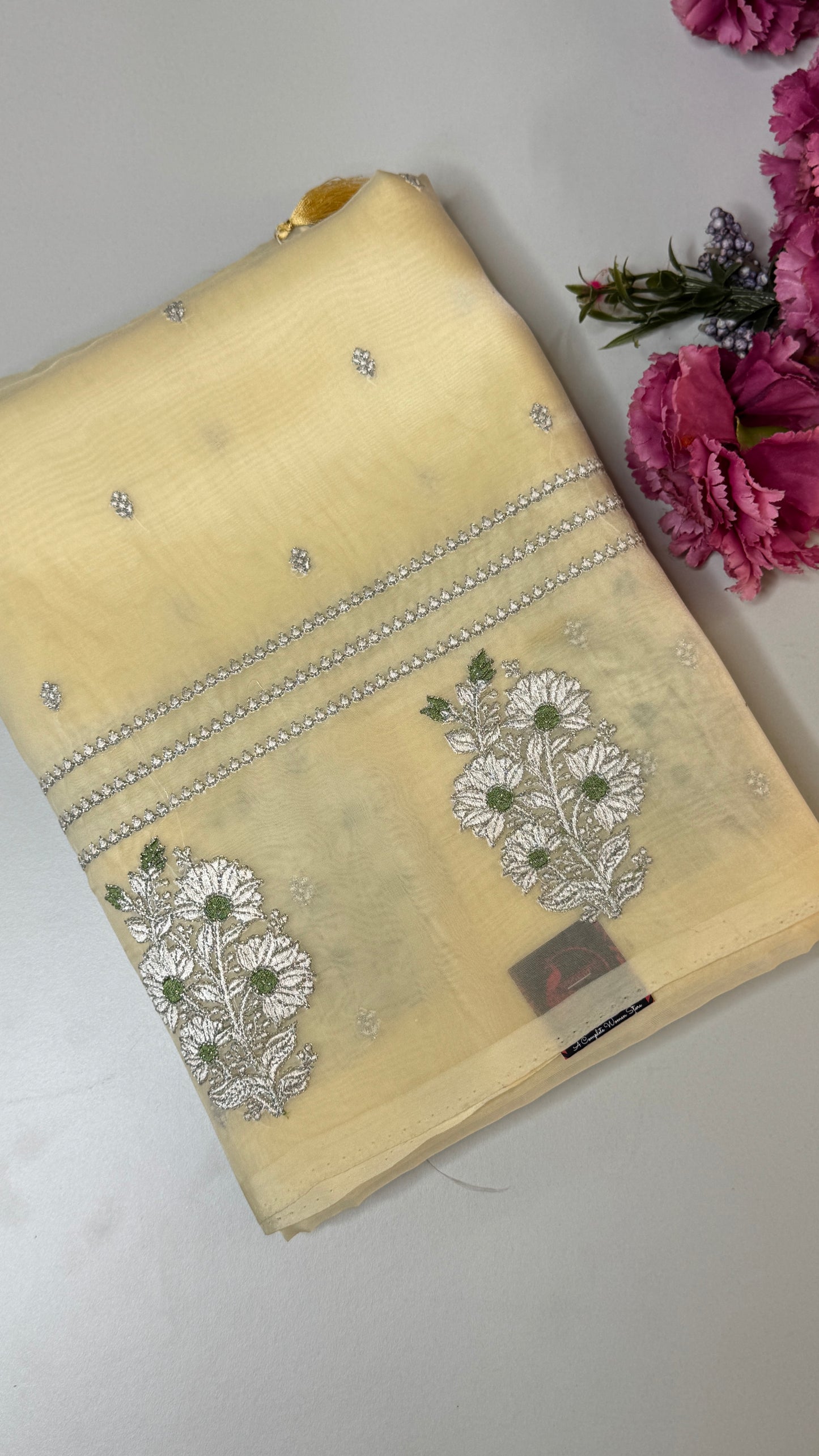 Tissue Organza Embroidery Saree