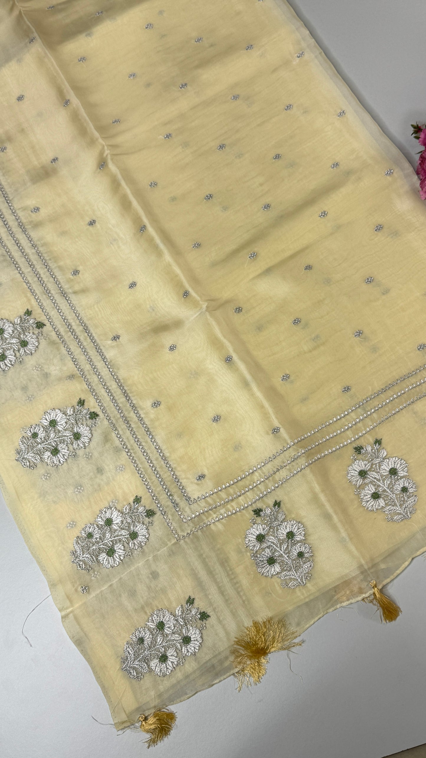 Tissue Organza Embroidery Saree