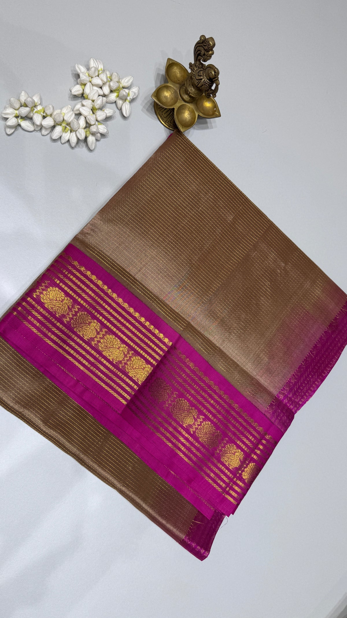 Vairoosi Pure Silk Cotton Saree with Korvai Border