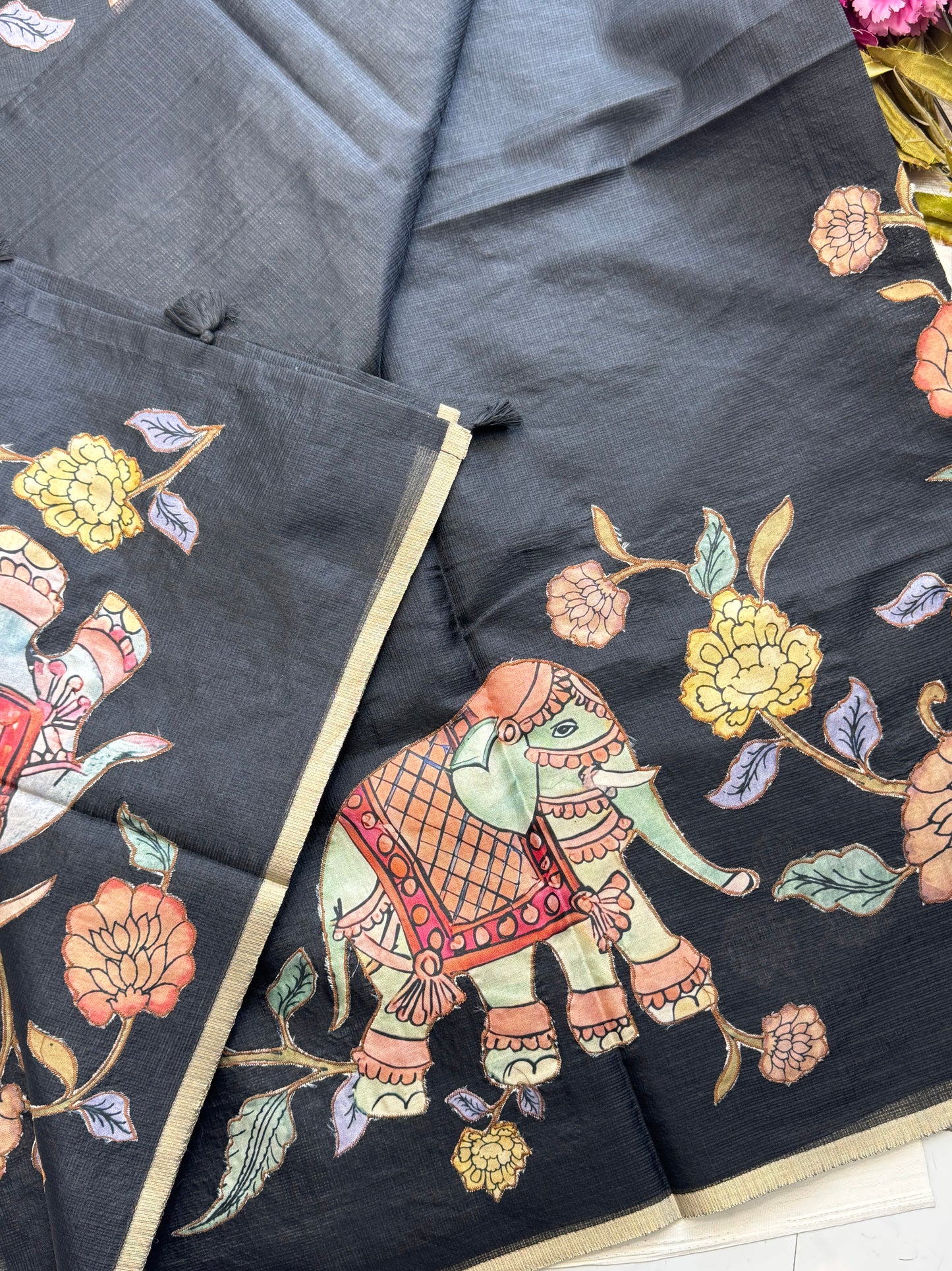 Applique Work Saree