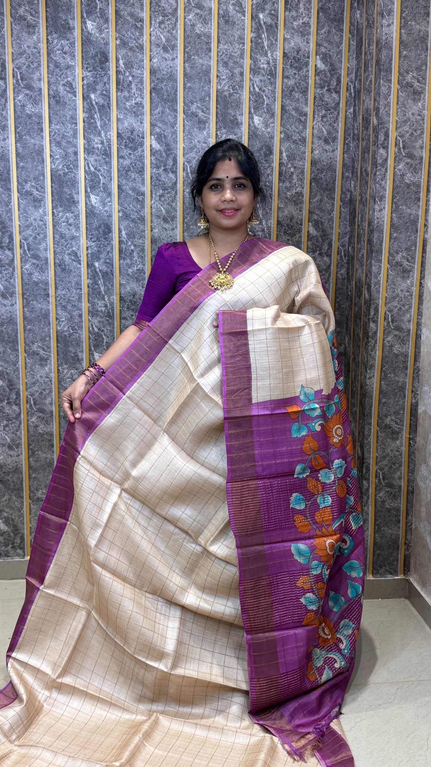 Handloom Pure Tussar Silk Saree