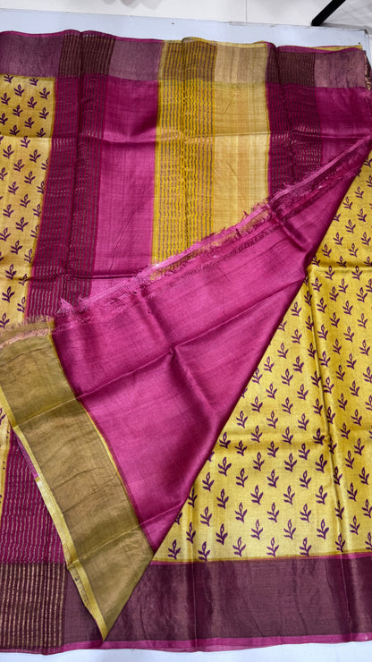Handloom Pure Tussar Silk Saree