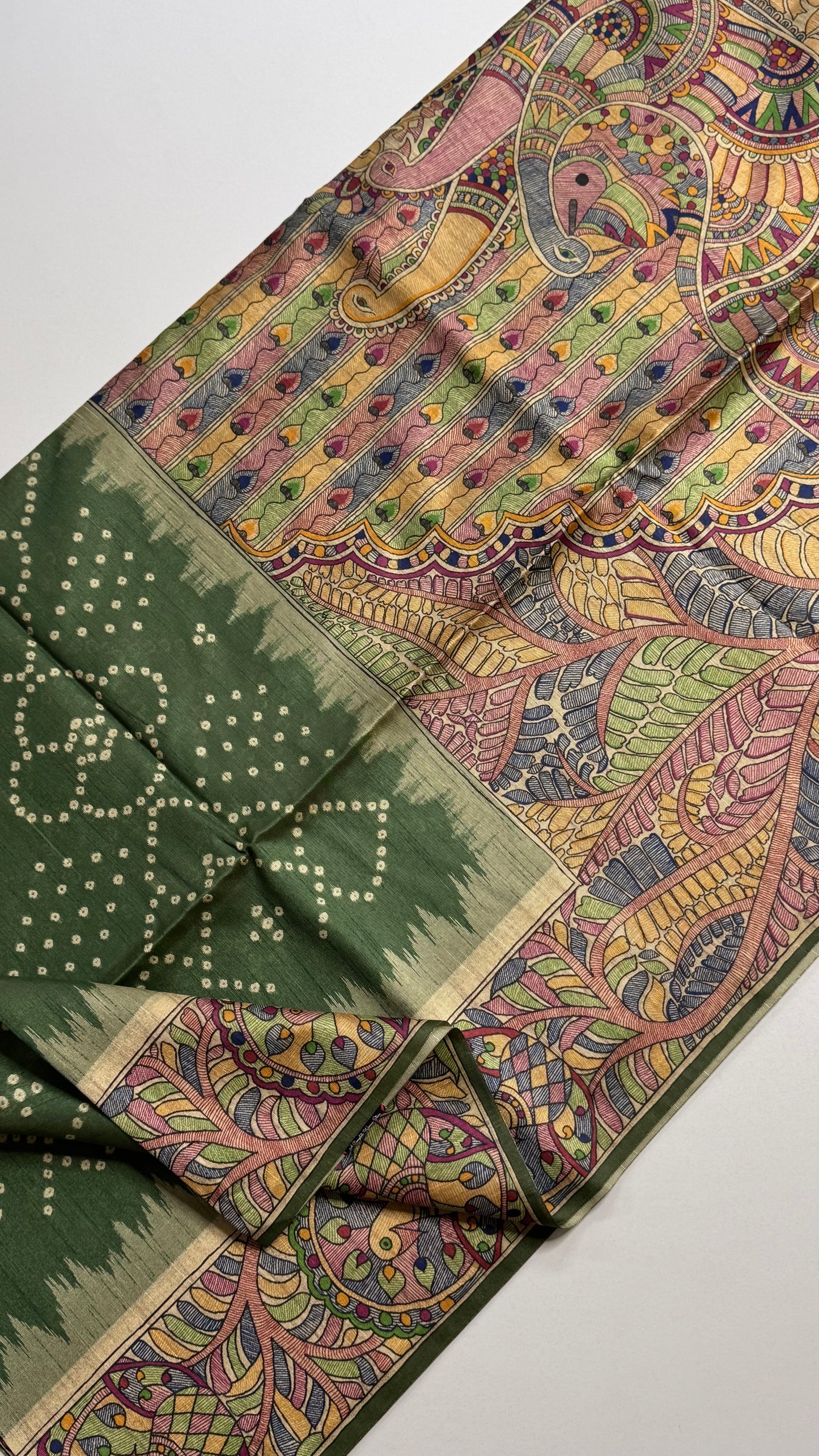 Madhubani x Bandhani Fusion Saree