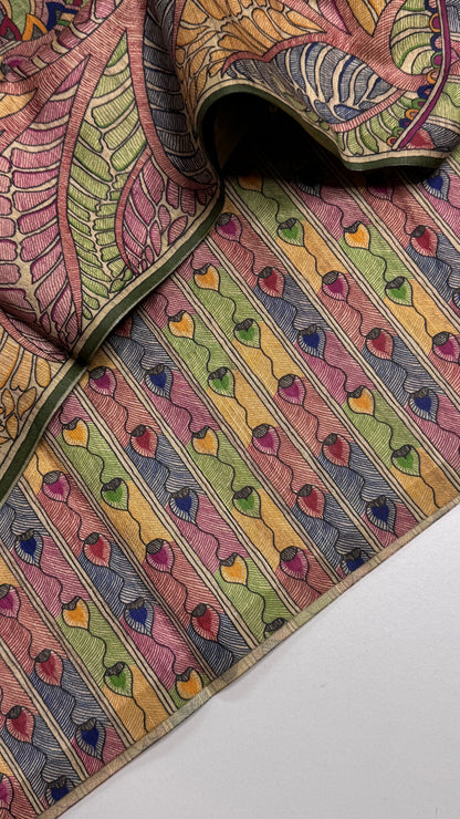 Madhubani x Bandhani Fusion Saree