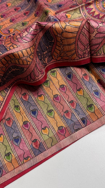 Madhubani x Bandhani Fusion Saree