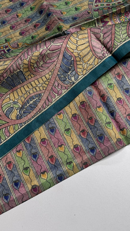 Madhubani x Bandhani Fusion Saree