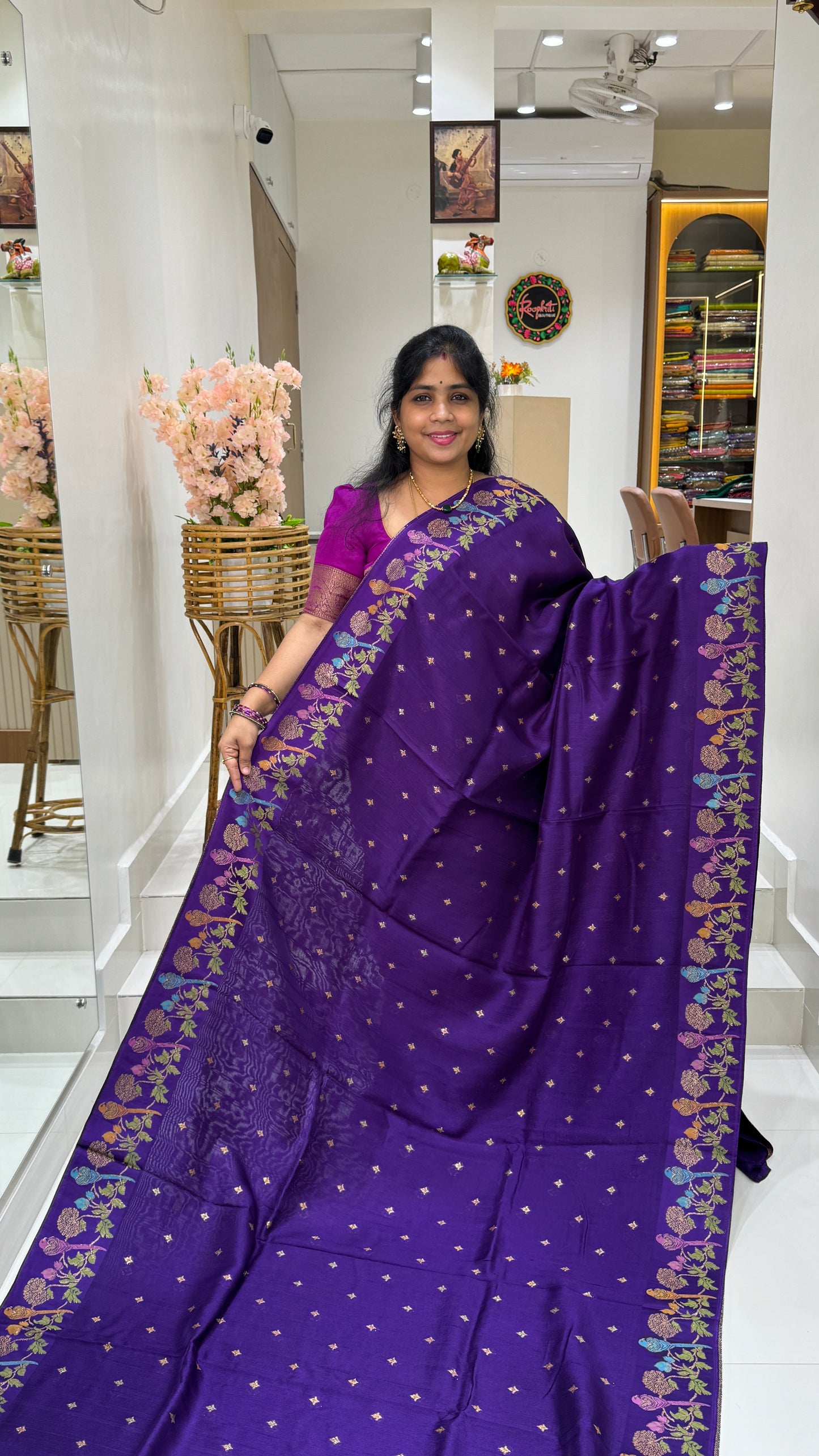 Tussar Georgette Saree with Thread & Zari Woven Border
