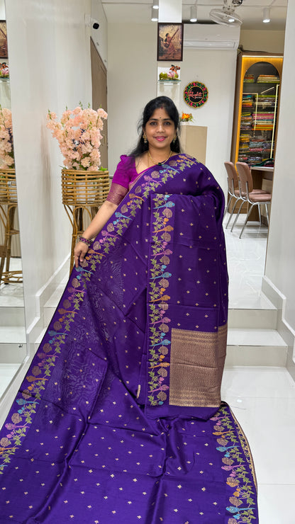 Tussar Georgette Saree with Thread & Zari Woven Border