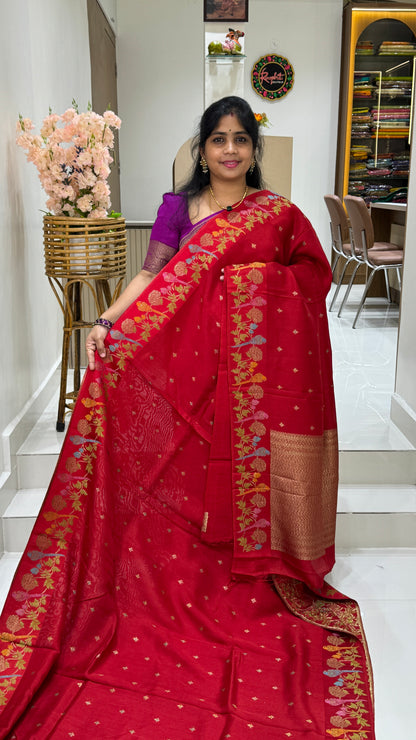 Tussar Georgette Saree with Thread & Zari Woven Border