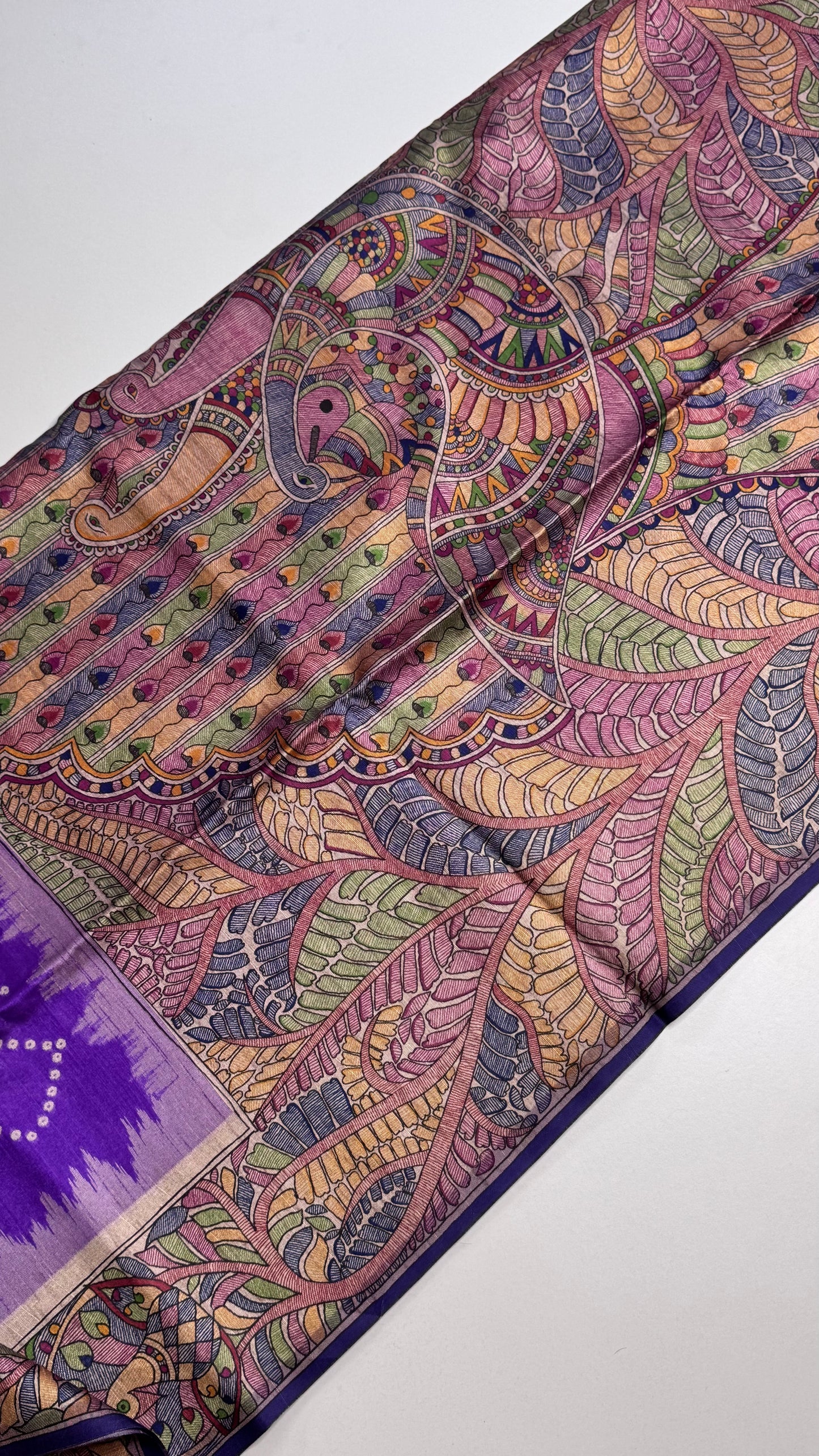 Madhubani x Bandhani Fusion Saree