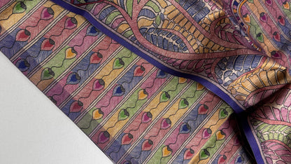 Madhubani x Bandhani Fusion Saree