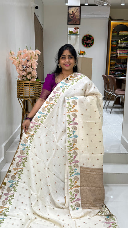 Tussar Georgette Saree with Thread & Zari Woven Border