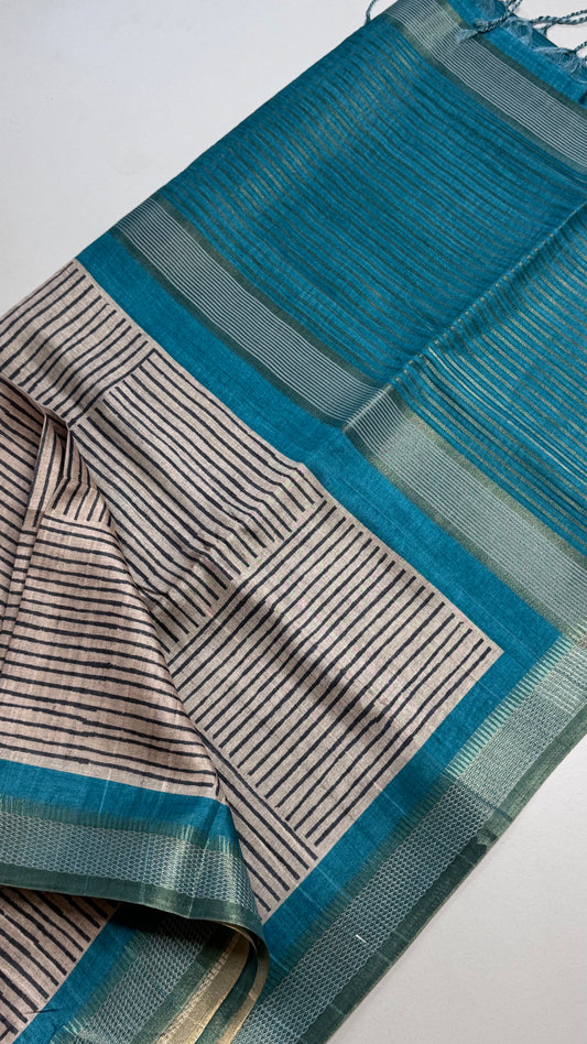 Semi Tussar Fusion Saree