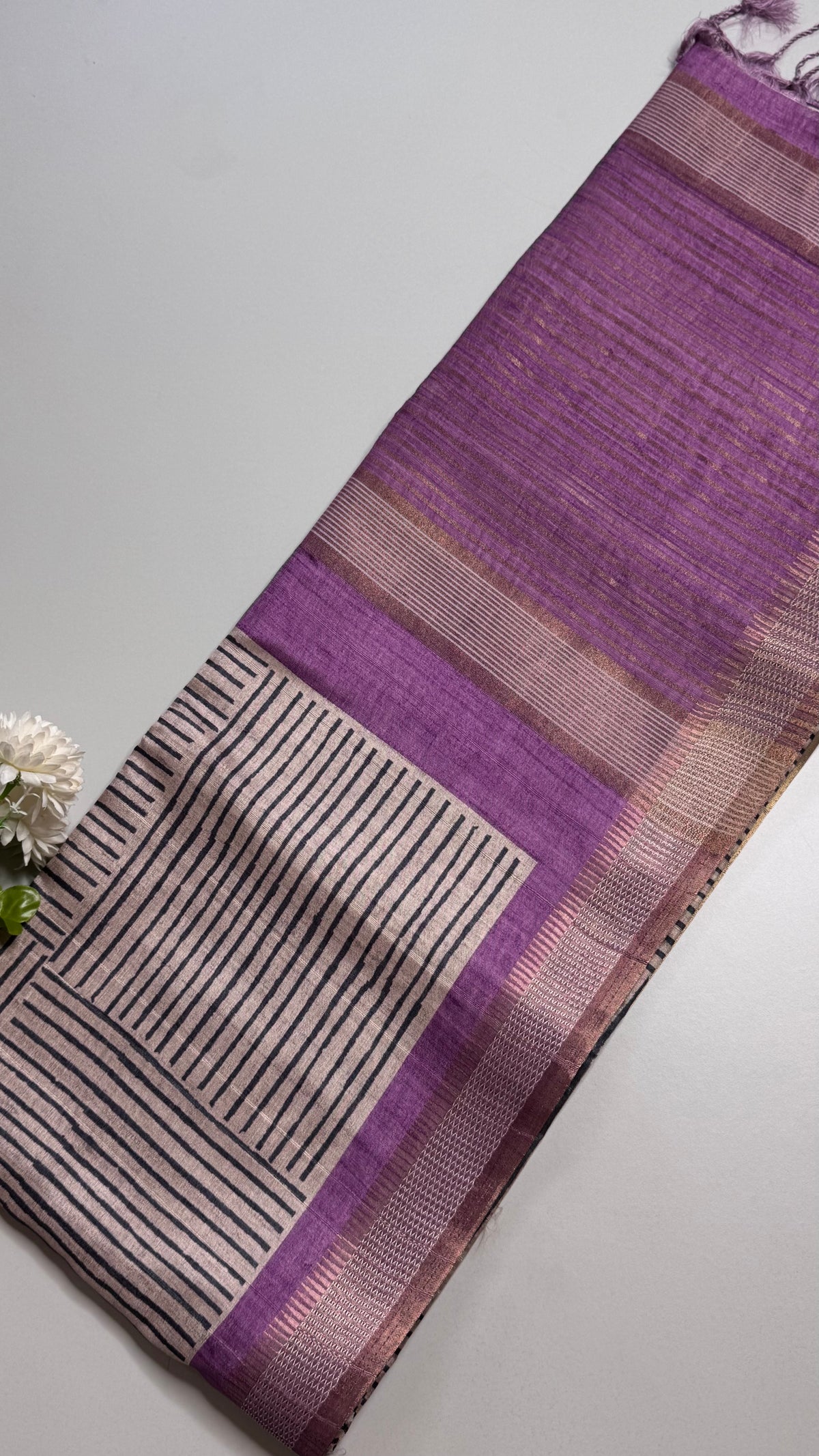Semi Tussar Fusion Saree