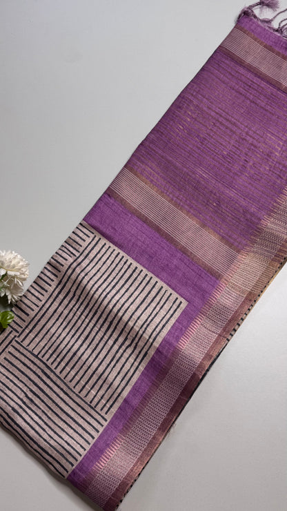 Semi Tussar Fusion Saree