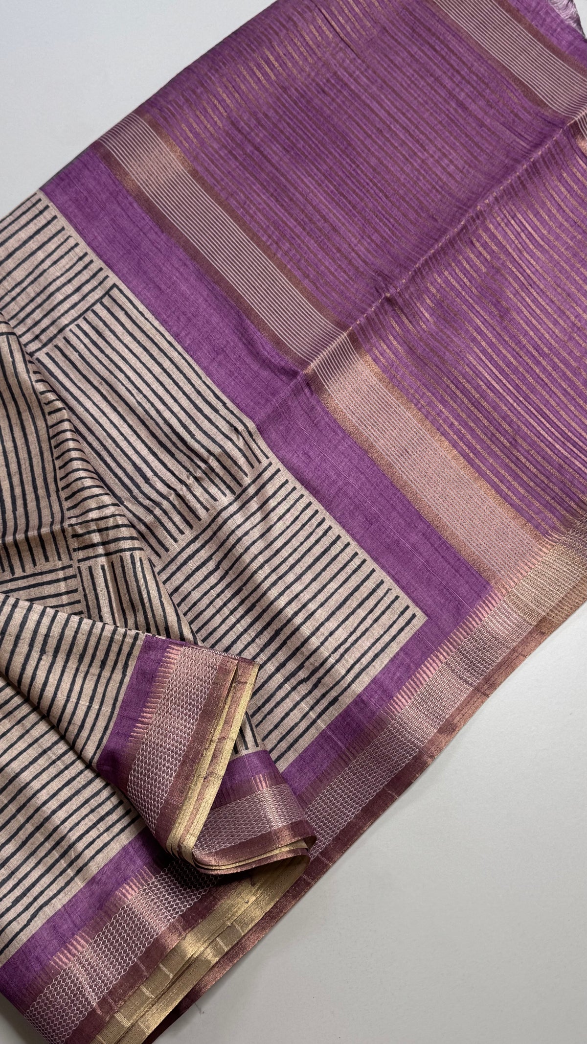 Semi Tussar Fusion Saree