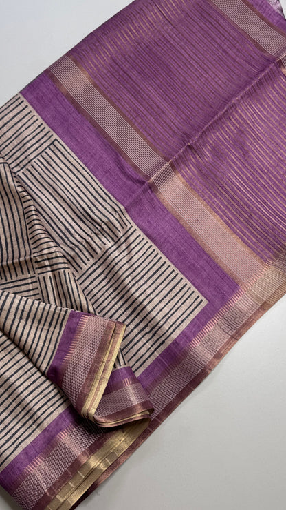 Semi Tussar Fusion Saree